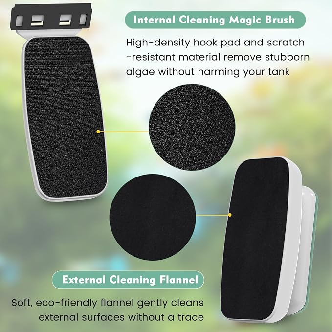 AQQA Magnetic Aquarium Glass Cleaner, Floating Fish Tank Algae Scraper,S | Enhanced Magnetic Fish Tank Cleaner, Aquarium Glass Scrubber Algae Scrapers for up 0.32" Thick Glass/Acrylic Aquariums Small
