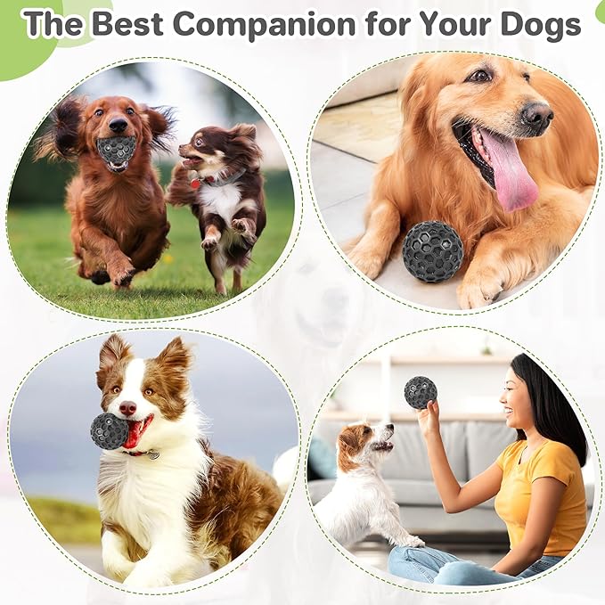 DISSKNIC Indestructible Squeaky Dog Balls Puppy Toys, Interactive Dog Toys for Small Dogs, Puppy Chew Toys for Teething and Relax, Dogs Chew Toy Balls Small Toys for Small Breed