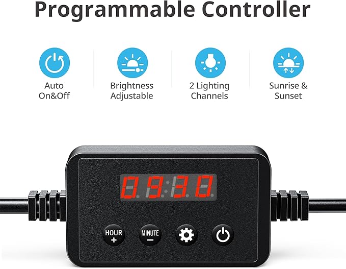 NICREW ClassicLED Plus LED Aquarium Light with Timer, 32 Watts, for 48 to 54 Inch Fish Tank Light, Daylight and Moonlight Cycle
