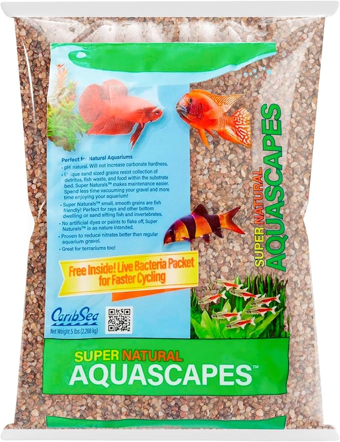 CaribSea SuperNaturals Peace River - 20 lb - Natural Aquarium Substrate for Freshwater Aquariums, Enhances Aquascaping & Promotes Healthy Aquatic Habitat