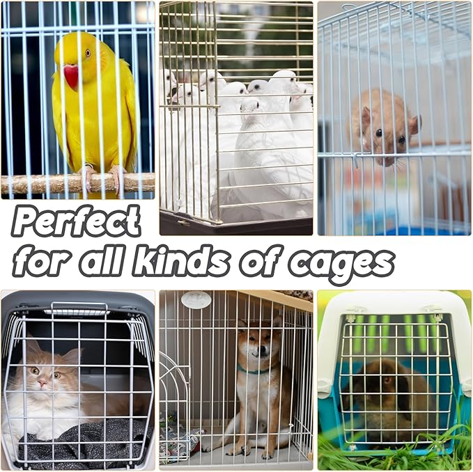 6PCS Bird Cage Cleaning Brush Kit Stainless Bird Cage Cleaner Tools Set Accessories for Small Medium,Large,Tall,Stainless Steel,Parakeet,Budgie,African Grey Parrot,Cockatoo Birds Cages Accessories