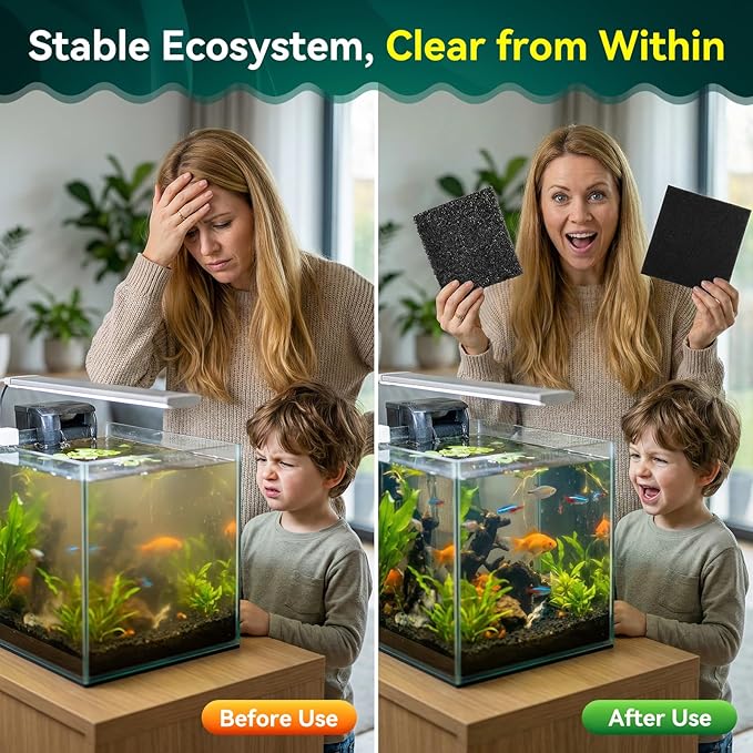 Borlech Aquarium Bio Filter Sponge Pad - Cut-to-Size Aquarium Filter Media for Fish Tank, Pond, Sump - Mechanical & Biological Filtration (18.5"x18.5"x1.6", 35PPI, 1 Pack)