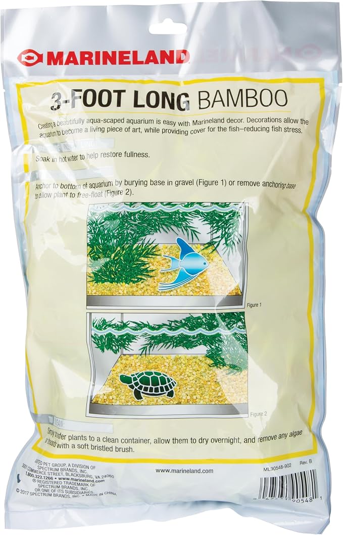 Marineland Bamboo 3 Feet, Décor For Aquariums and Terrariums