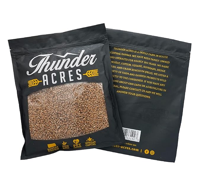 Thunder Acres Wheat Seed, Glysophate Free, Non GMO, Wheatgrass, Hard Red Winter Wheat Berries (10 lbs.)