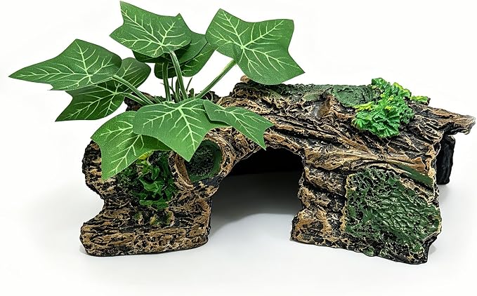 Aquarium Decor, Betta Fish Tank Accessories, Reptile Hide | Simulated resin hollow hideout gives small fish, shrimp and reptiles a cozy place to hide and rest