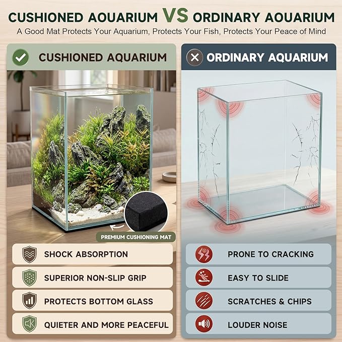 Geelin 2 Pack Rectangular Glass Fish Tank Set 3 Gallon and 5 Gallon Clear Rimless Small Aquarium for Betta Goldfish Snails Shrimp Aquatic Planting Easy to Maintain with 2 Non Slip Pads
