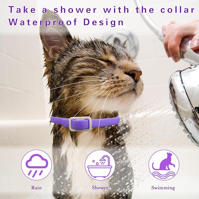 Simnice 4 Pack Calming Collar for Cats - Cat Pheromone Calming Collar Reduce Anxiety Stress for Pets, Long-Lasting Cat Calm Collars Adjustable Calm Collars for Cats