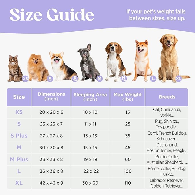 LE SURE Shown on TV Donut Large Dog Bed - XL Round Cat Beds Indoor Anti-Anxiety Calming Bed Present for Pets, Washable Cute Bed with Jacquard Shaggy Plush & Anti Slip Bottom, 36 Inch, Purple