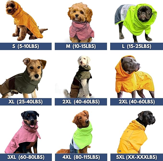 Spark Paws Dog Raincoat, Waterproof Windproof Rain Jacket, for Small Medium Large Extra Large Dogs, Reflective Breathable Full-Body Coverage Dry Suit - Pink Lilac Purple - L