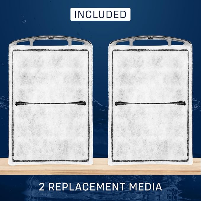Mighty Aquarium Filter HOB Replacement Media - Replacement for Fish Tank Filters, Hang-on-Back Small Aquarium Filter Replacement Filter Cartridge, XL MG20 Replacement Cartridge, 2-Pack