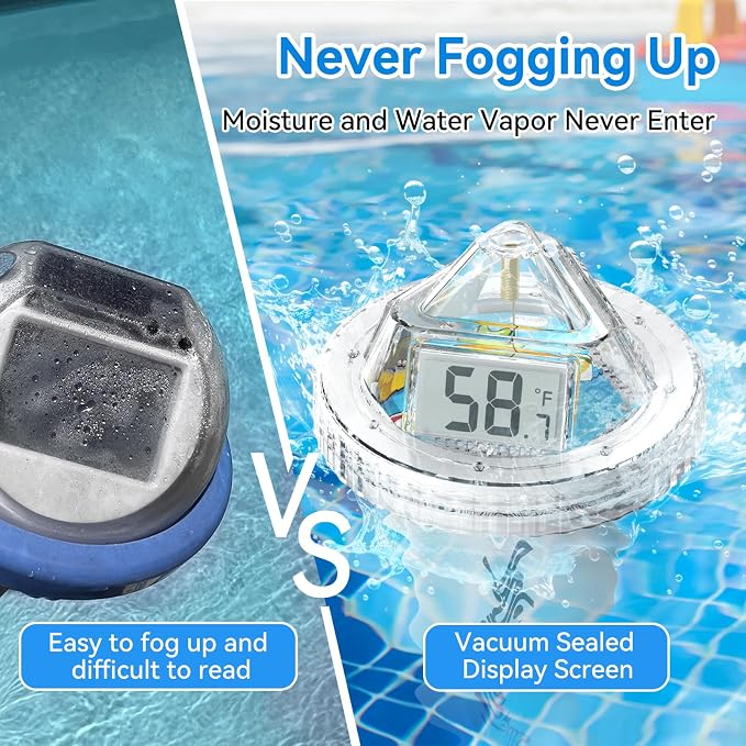Smart Pool Thermometer with WiFi Gateway, Digital Floating Anti-Fog 360° Reading with IPX7 Waterproof, Remote App Notification Alert for Hot Tub/Ice Bath/Swimming Pool/SPA/Aquarium/Pond