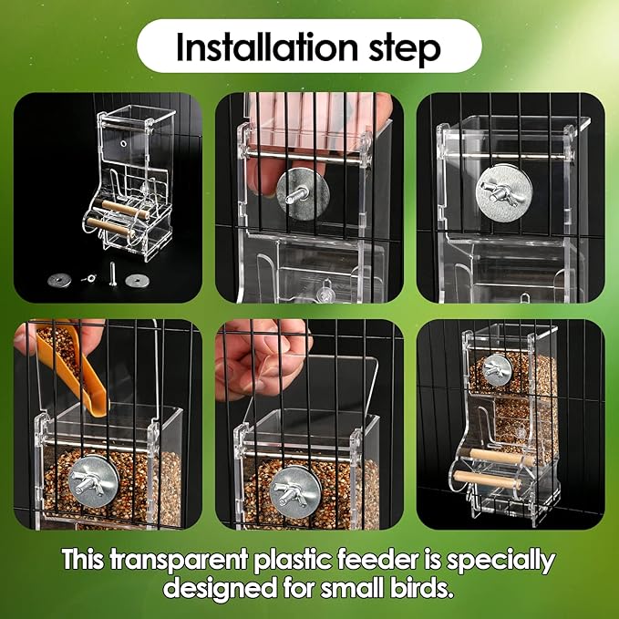 2PCS No Mess Bird Feeder, Transparent Acrylic, Reducing Waste, Suitable for Small Birds