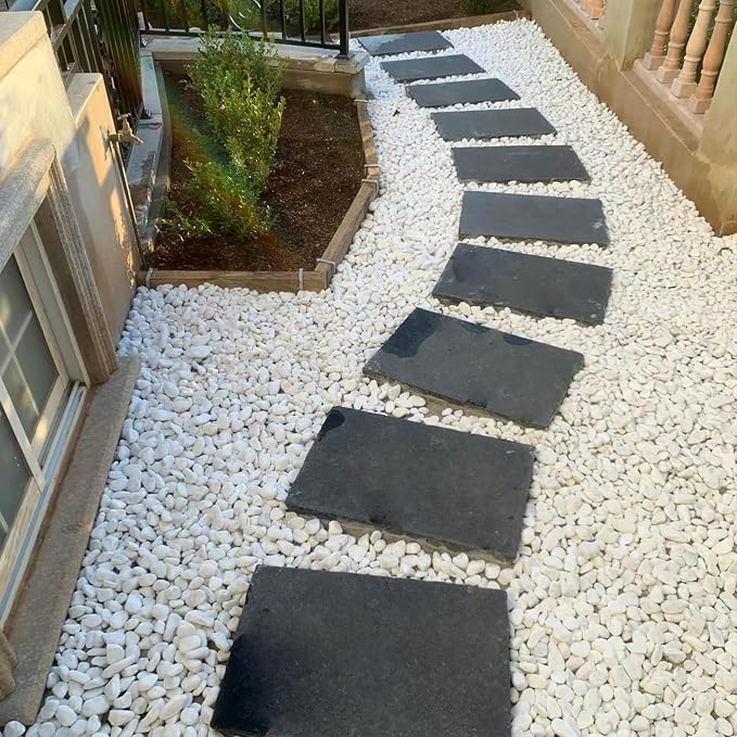 FANTIAN 20 lbs White Rocks for Landscaping, 2-3 Inch Large River Rocks. Decorative Pebbles for Plants Indoor, Vases, Aquariums Gravel, Crafting and Garden