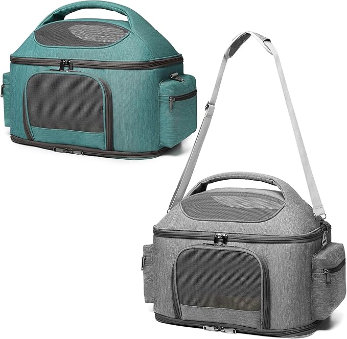 Pet Carrier for Large Fat Cats and Small Dog, Fits up to 20 pounds Car Seat Travel Carrier, Collapsible Indoor Outdoor Soft Side Carrier Bed House Airline Approved Under Seat