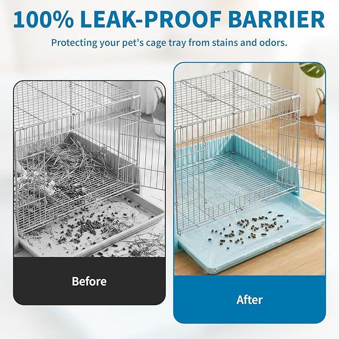 20PCS Disposable Plastic Cage Liners - 70cm Plastic litter pan liners for Small Animal Cages, Leakproof Cage Liners for Rabbits Guinea Pigs, Litter Box Film Liners for bunny rabbit litter box liners
