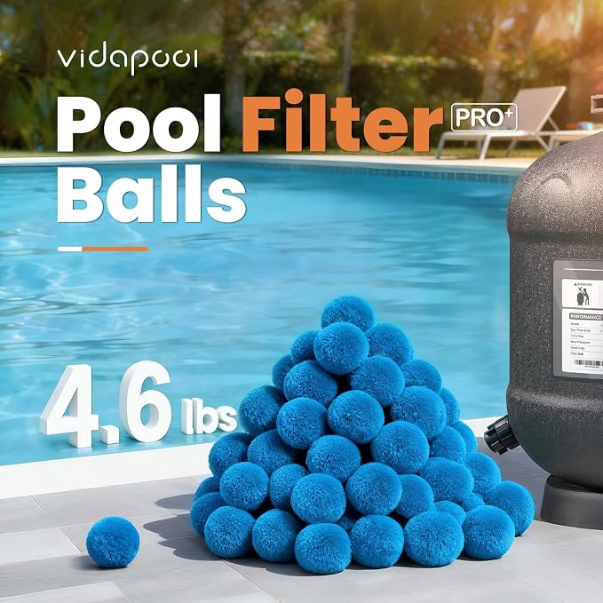 4.6 lbs Pool Filter Balls for Sand Filter, Replaces 150 lbs Sand | Reusable Blue Filter Balls for Swimming Pools, Lightweight Pool Filter Sand Replacement, Efficient Sand Filter Ball