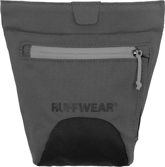 Ruffwear Treat Trader Dog Treat Pouch, Hands-Free Waist-Worn, One-Handed Magnetic Closure, Belt (30-48 in) or Clip, Waterproof Food-Grade Lining, Zippered Pocket, Clicker Loop, Blue Pool, Granite Gray