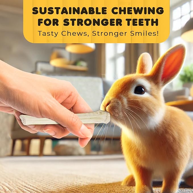 SunGrow Sweet Bamboo Chew Sticks for Rabbits, 100g (3.5 oz) Bunny Molar Chew Sticks for Guinea Pigs, Chinchillas, Gerbils, Hamsters and Small Animals