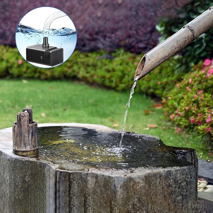 Biling 7.5W Solar Water Pump Outdoor 80 GPH with Dry-Run Protection | Solar Fountain with DIY 5ft Tubing for Samll Ponds, Garden Pool and Bird Bath