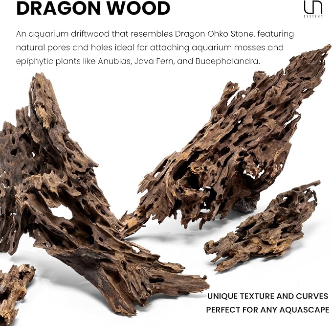 Ultum Nature Systems Driftwood - Dragon Drift Wood for Fish Tank, Planted Tank, Terriarium, Paludarium - Versatile Natural Driftwood Decor, Events Wood Centerpiece - Dragon Wood, M 11-16", 5 Pack