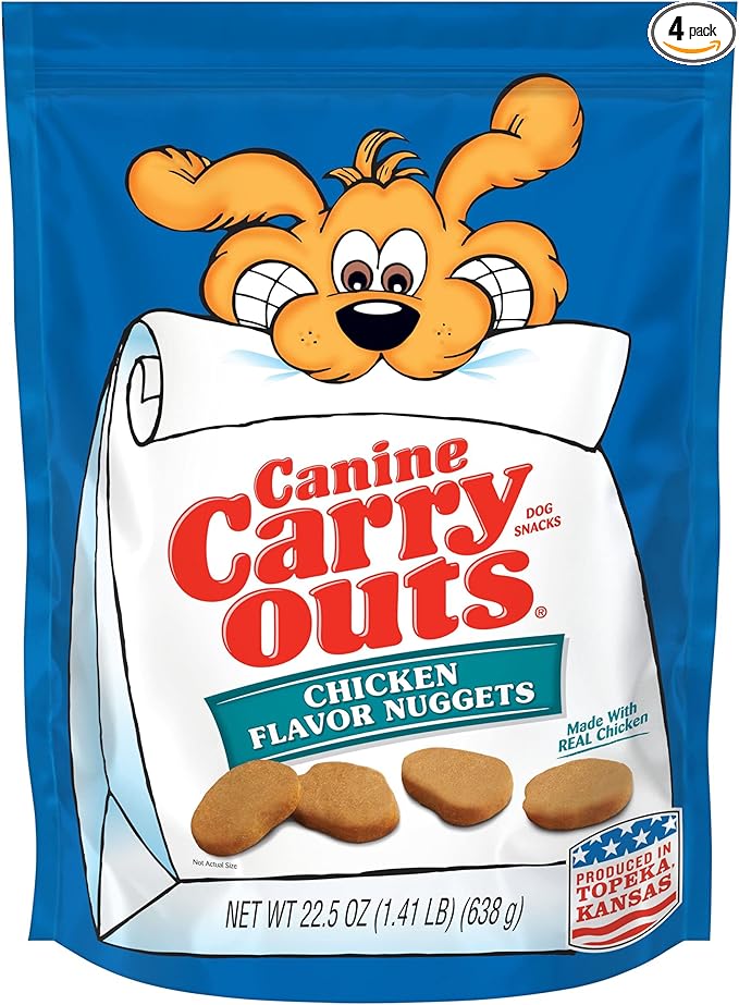 Canine Carry Outs Dog Treats, Chicken Flavor Nuggets, 22.5 Ounce (Pack of 4), Made with Real Chicken