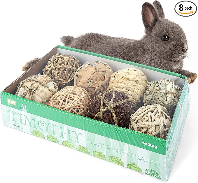 andwe Small Animals Play & Activity Balls Rolling Chew Toys for Rabbits Guinea Pigs Chinchilla
