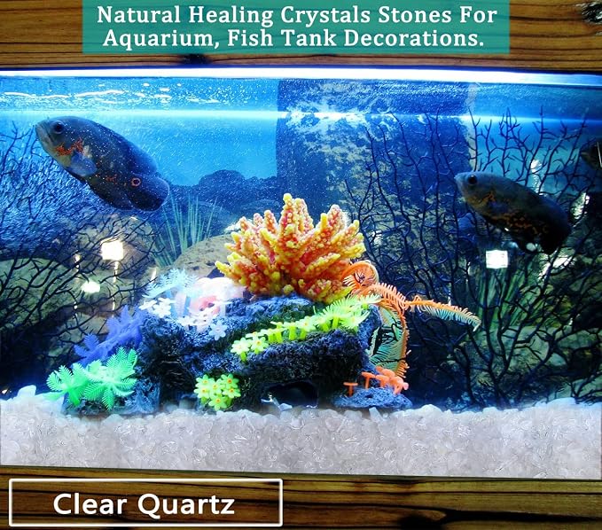 Natural Clear Quartz Crystal Rocks Chips Vase Filler Rocks for Succulent Plant Small Fish Tank Aquarium Gravel Decorative Pebbles Stones(200 gram)