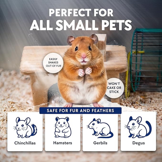 6 LB. Hamster Sand Bath - Dust Free, All Volcanic Ash for Fur Health - Sand Bath for Chinchillas, Gerbils, Mice, Degus & All Small Pets - Made in USA - Hamster Accessories by Billy Buckskin