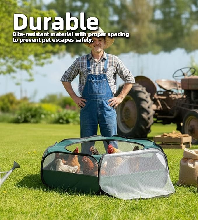 Small Animal Playpen with Mesh Cover & Waterproof Bottom Cat Tent Chicken Brooder Rabbit Guinea Pig Cage Playpen for Small Animals Indoor Outdoor Use