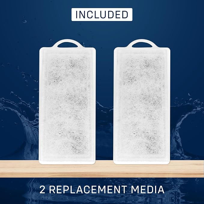 Mighty Aquarium Filter HOB Replacement Media - Fish Tank Filters Replacement, Hang-on-Back Small Aquarium Filter, Replacement Filter Cartridge - S MG04 Replacement Cartridge, 2-Pack