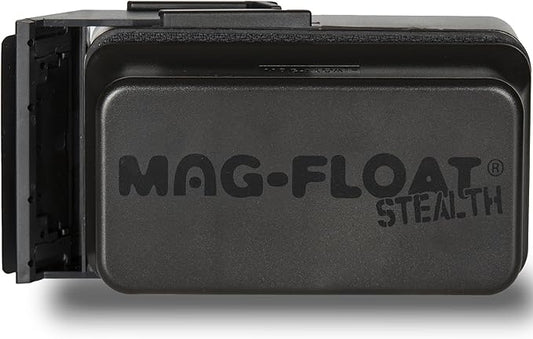 Mag-Float Large + Plus Black Stealth Glass Magnet Aquarium Scraper Cleaner with Blade - Floating Magfloat Magnetic Leaning Tool