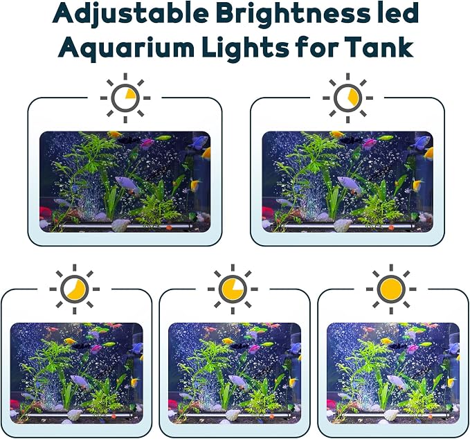 Bubble Fish Tank Light：Ip68 Waterproof Fish Aquarium Lights with Oxygen Boost for 12-17 inch Saltwater Freshwater Tanks -Submersible Led Lights with Remote for Aquatic Pet Plants Lovers