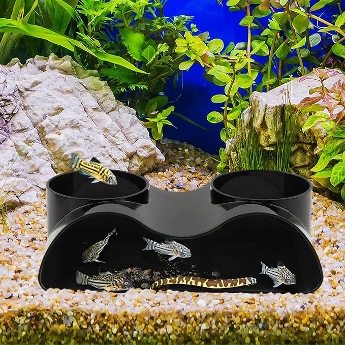 Aquarium Underground Tunnel Cave Fish & Shrimp Under Gravel Tunnel Aquarium Cave Hideout Shrimp and Fish Hiding Caves Shrimps Hideout(Size:Double Holes)