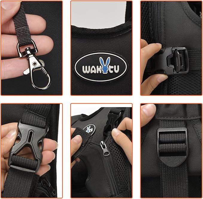 Wakytu Dog Front Carrier Backpacks for Small Dogs, Legs Out Pet Carrier Sling Backpack with Adjustable Padded Ventilated Shoulder Straps, Easy-Fit for Traveling Hiking Camping, XL