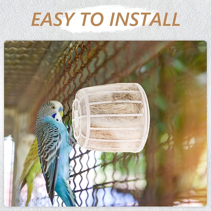 balacoo Bird Nesting Material with Basket Natural Jute and Cotton Bedding for Small Birds Parakeets Canaries Cockatiels Soft Comfortable Nesting Supplies for Garden and Home
