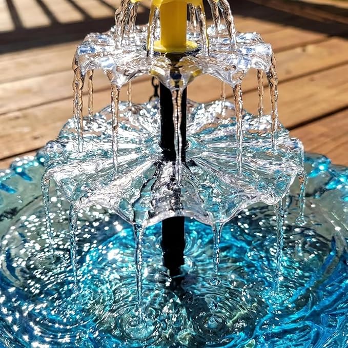 Hanging Solar Bird Bath Fountain, Solar Powered Cascading Outdoor Water Fountain, Hanging Bird Bath with Flowing Water, Decorative Garden Yard Patio Bird Bath Fountain
