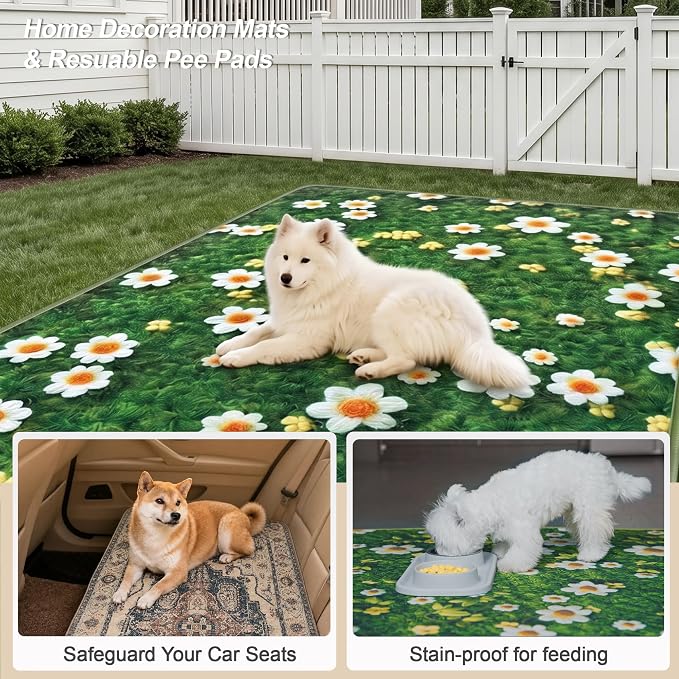 Washable Pee Pads for Dogs, Reusable Puppy Potty Training Pads, Ultra-Absorbent Thick Waterproof Leak-Proof Non-Slip Pads & Mat for Crate, Playpen, Floor, Whelping & Housebreaking , 2 Pack 18"x24"