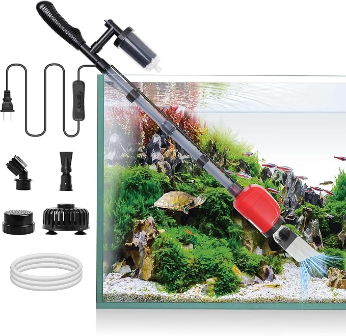 36W Electric Gravel Cleaner for Aquariums, Automatic Fish Tank Vacuum