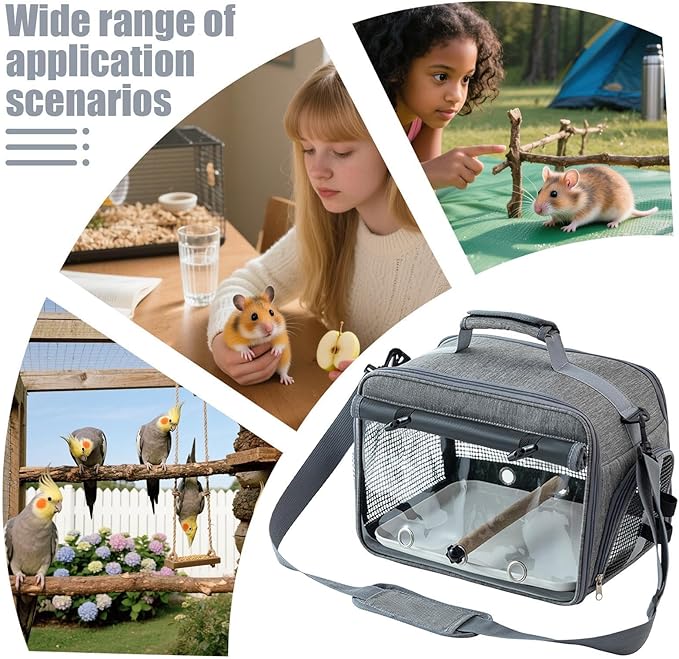 Portable Bird Carrier Bag, Breathable Waterproof Pet Travel Cage, Removable Bird Carrier with Handle, Lightweight Fabric Travel Bag, Parrot with Ventilated Design, Pet Transport for Outdoor Use