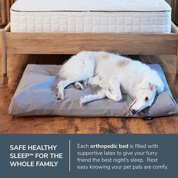 Naturepedic Organic XX-Large Pet Bed - Super Plush Dog & Cat Beds - Ultra Supportive Dog Bed Mat - Ideal Pet Bed with No Polyurethane Foam - 47" x 29" x 5"