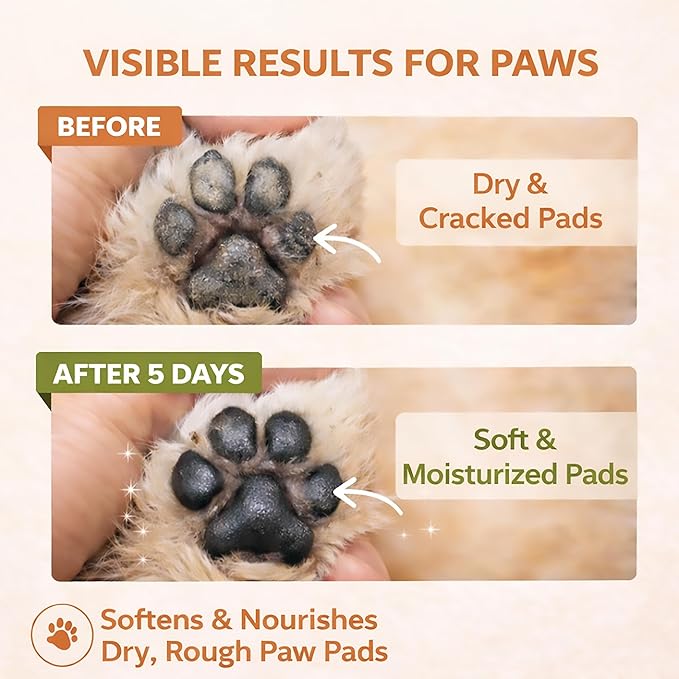 Lick-Safe Dog Paw&Nose Balm with Coconut Oil|Natural Ingredients Paw Cream&Wax for Dry,Large-Capacity Package of 1.41oz|Cracked Pads & Snouts| Cat Moisturizer&Soother (Mixed Colors)