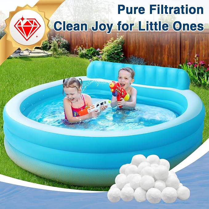 Halatool 4.8 LB Pool Filter Balls for Sand Filter, Replace 170 LB Pool Sand | Reusable, Lighter, Long-Lasting Use, High-Efficiency Filter Balls for Swimming Pool Filter, Aquarium Tank, Clean & Safe Water