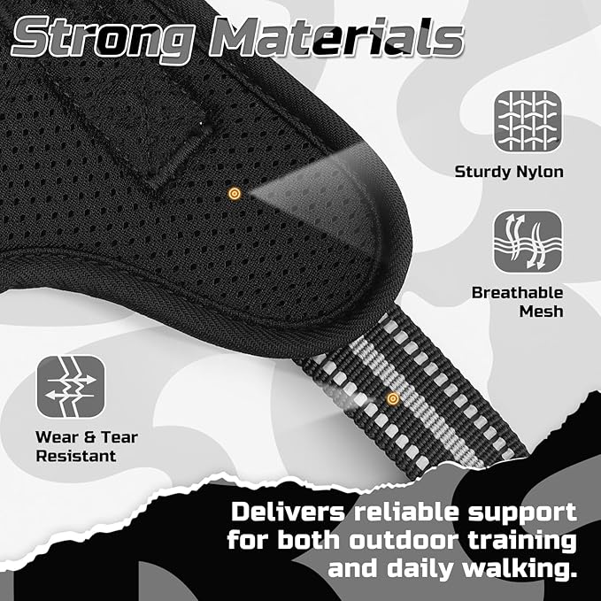 rabbitgoo Tactical Dog Harness for Large Dogs, No Pull Military Service Vest with Handle & Molle, Easy Control for Training Walking, Adjustable Reflective Straps, Black & White Geometric, L