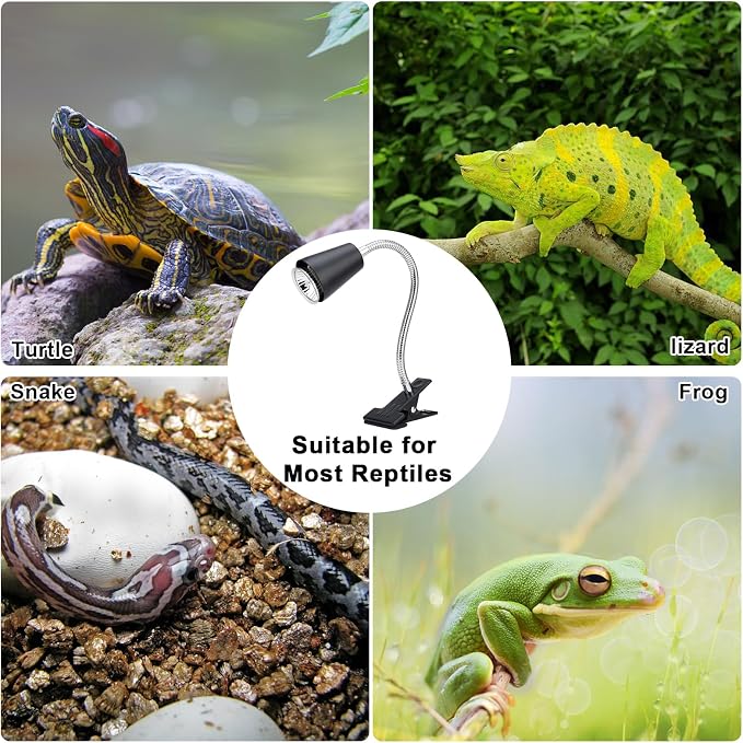 Reptile Heat Lamps, UVA/UVB Turtle Heat Lamp,Turtle Aquarium Light Bulbs, Heating Lamps with 360° Rotatable Heat Lamp for Lizard Turtle Snake Aquarium Aquatic Plants,2 Heat Bulbs 110V