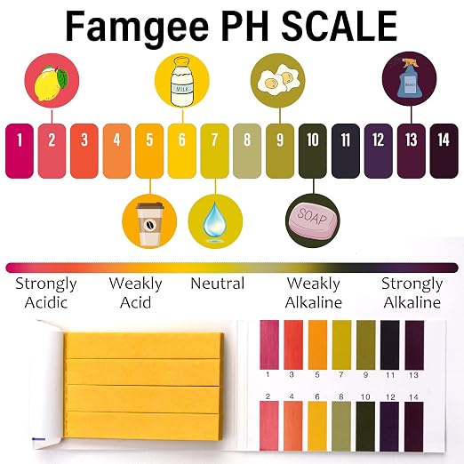 8 Pack 640 Pieces PH Test Strips, Universal Litmus Indicator 1-14 pH Testing Paper for Testing Soil Water Saliva Urine Water Food Fish Tank Aquariums Ponds