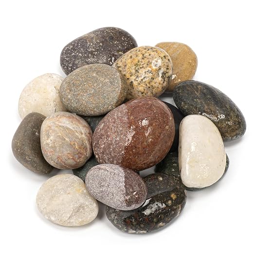 10lbs Natural River Rocks, 1''-2'' Decorative Stones, Aquarium Pebbles | Water-Washed Natural Finish, Hand-Picked, for Plants, Fish Tank, Garden, Paving, Fountain, Walkways and Outdoor Landscaping