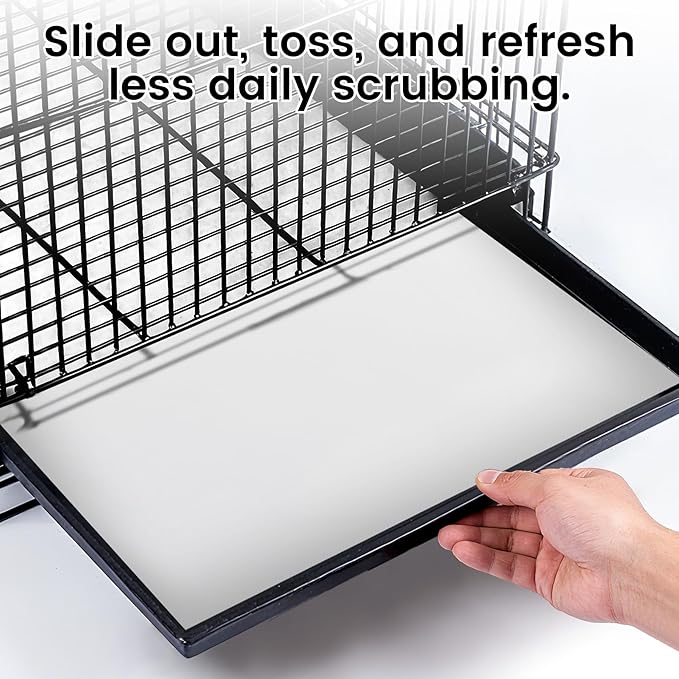 23.6x16.9in Bird Cage Liners - 200 Sheets Pre-cut Disposable Cage Tray Liners, High Absorbent Non-Woven Pads for Parrots, Cockatiels and Small Animals