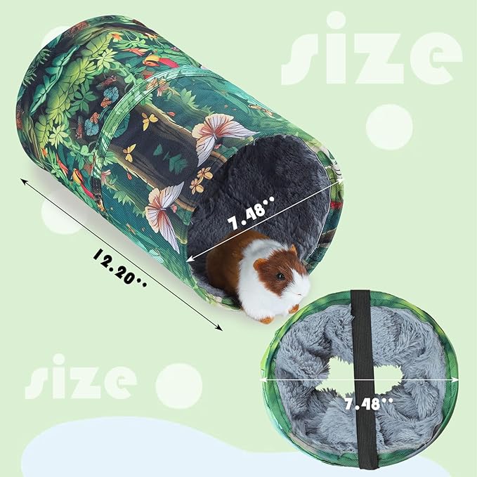 IBWell Cute Forest Guinea Pig Hideout Tunnel & Tube for Guinea Pigs, Rabbits & Hamsters