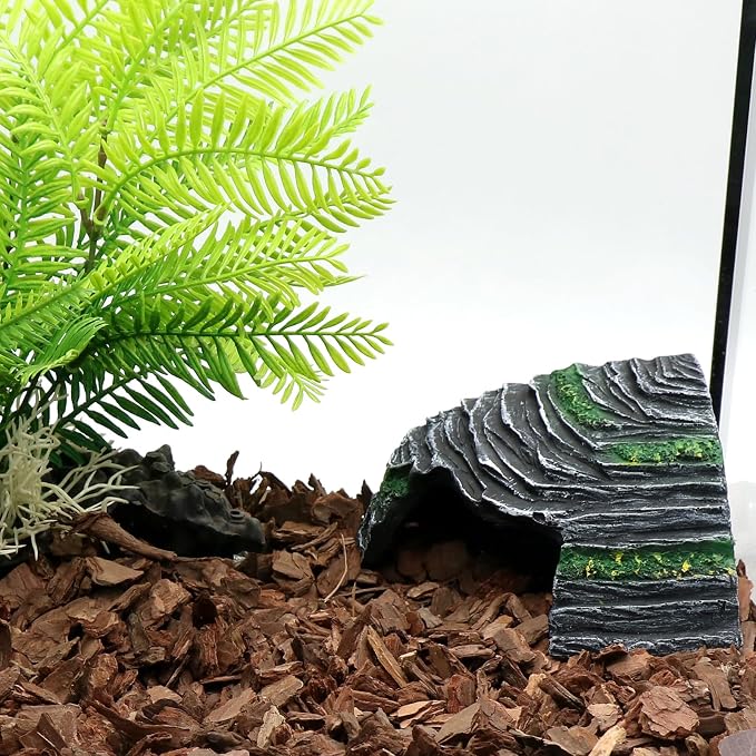 Small Turtle Basking Platform Climbing Ramp Shale Scape Step Ledge, Reptile Cave Hideout Aquarium Tank Accessories Decorations, Great for Reptiles, Amphibians, Leopard Gecko, Frogs