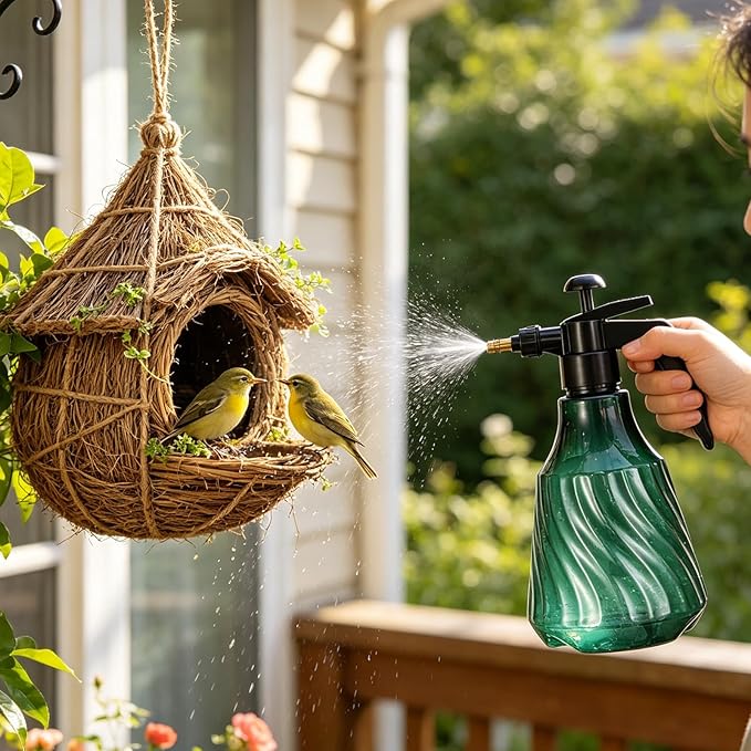 Fine Mist Bird Grooming Sprayer: Multi Purpose Avian Water Pump Mister Bottle - Handheld Sprayer Bottle for Indoor Parrot Bathing and Cage Cleaning - 67.6oz/2Liter